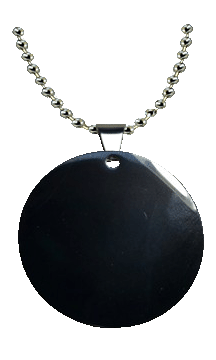 Black Stainless Steel Round Tag 1.5